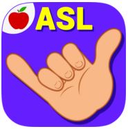 ASLのアメリカ手話のロゴ