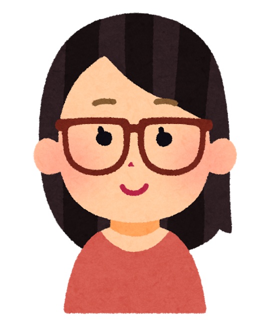 眼鏡をかけてほほ笑む女性ITサポーターのイラスト