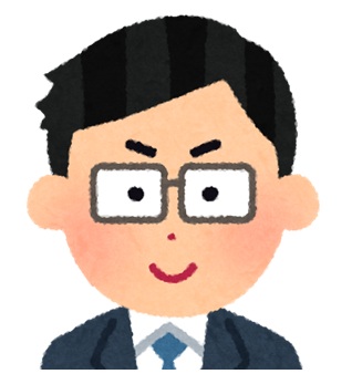 眼鏡をかけて凛々しい表情の男性ITサポーターのイラスト